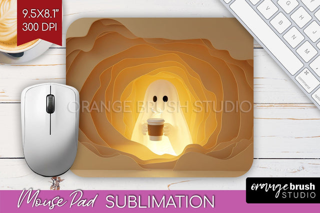 3D Halloween Mouse Pad Sublimation - Spooky Mouse Pad PNG Sublimation OrangeBrushStudio 