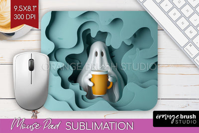 3D Halloween Mouse Pad Sublimation - Spooky Mouse Pad PNG Sublimation OrangeBrushStudio 