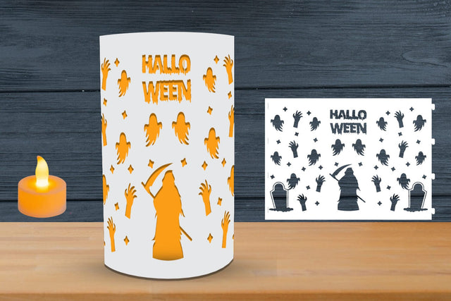 3D Halloween Paper Lantern, Halloween Lantern svg template SVG zafrans studio 
