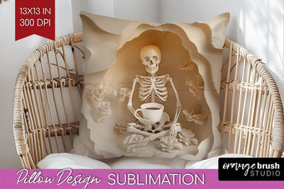 3D Halloween Pillow Sublimation - Spooky Pillow Cover PNG Sublimation OrangeBrushStudio 