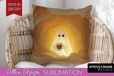 3D Halloween Pillow Sublimation - Spooky Pillow Cover PNG Sublimation OrangeBrushStudio 