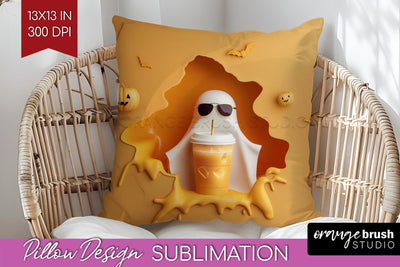 3D Halloween Pillow Sublimation - Spooky Pillow Cover PNG Sublimation OrangeBrushStudio 