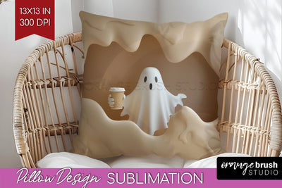 3D Halloween Pillow Sublimation - Spooky Pillow Cover PNG Sublimation OrangeBrushStudio 