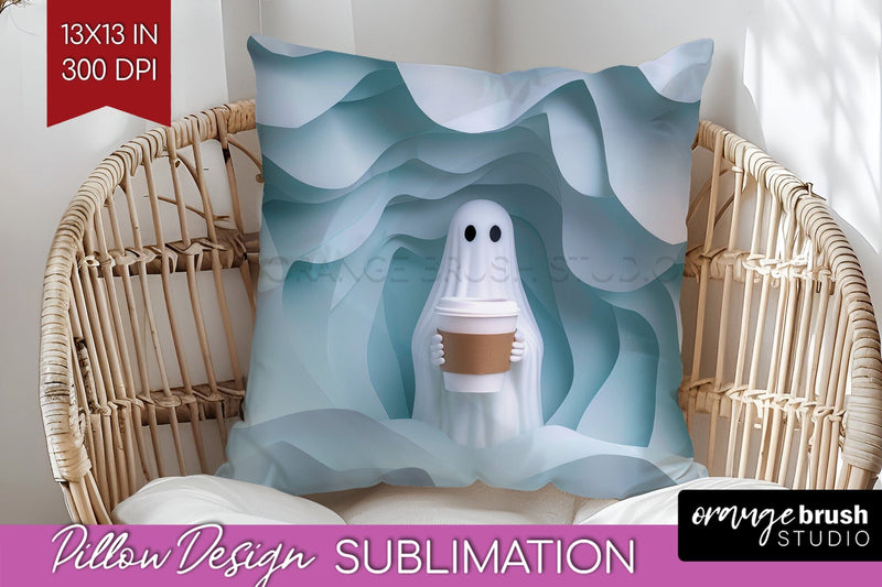 3D Halloween Pillow Sublimation - Spooky Pillow Cover PNG Sublimation OrangeBrushStudio 
