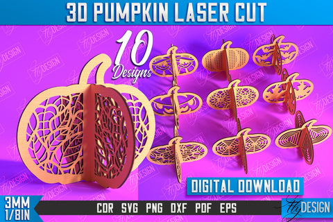 3D Halloween Pumpkin Bundle | Haunted House | Halloween Décor | Pumpkin Ornaments | CNC Files SVG Fly Design 