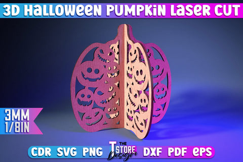 3D Halloween Pumpkin Bundle | Haunter House | Halloween Décor | Spooky Pumpkin | CNC Files SVG The T Store Design 