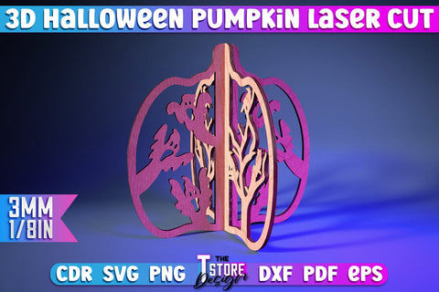 3D Halloween Pumpkin Bundle | Haunter House | Halloween Décor | Spooky Pumpkin | CNC Files SVG The T Store Design 