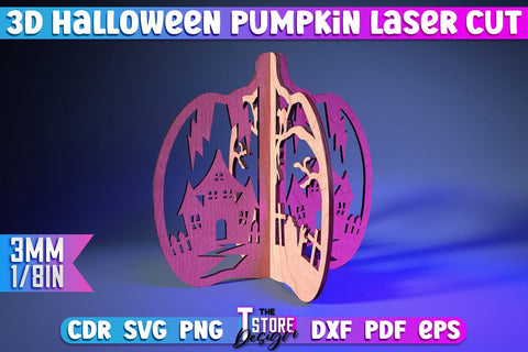 3D Halloween Pumpkin Bundle | Haunter House | Halloween Décor | Spooky Pumpkin | CNC Files SVG The T Store Design 