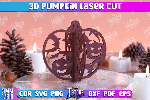 3D Halloween Pumpkin Bundle | Haunter House | Halloween Décor | Wooden Ornament | CNC Files SVG The T Store Design 