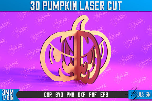 3D Halloween Pumpkin | Haunted House | Halloween Décor | Pumpkin Ornaments | CNC File SVG Fly Design 
