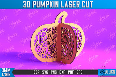 3D Halloween Pumpkin | Haunted House | Halloween Décor | Pumpkin Ornaments | CNC File SVG Fly Design 