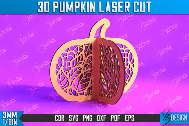 3D Halloween Pumpkin | Haunted House | Halloween Décor | Pumpkin Ornaments | CNC File SVG Fly Design 