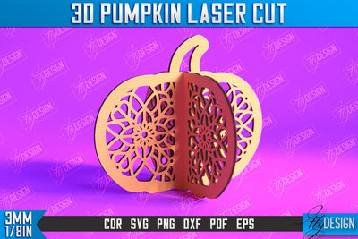 3D Halloween Pumpkin | Haunted House | Halloween Décor | Pumpkin Ornaments | CNC File SVG Fly Design 