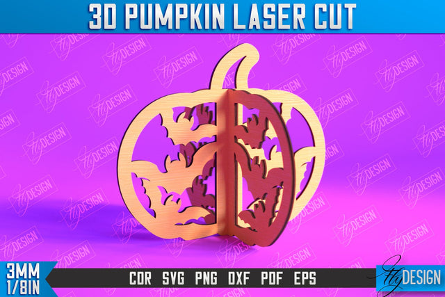 3D Halloween Pumpkin | Haunted House | Halloween Décor | Pumpkin Ornaments | CNC File SVG Fly Design 