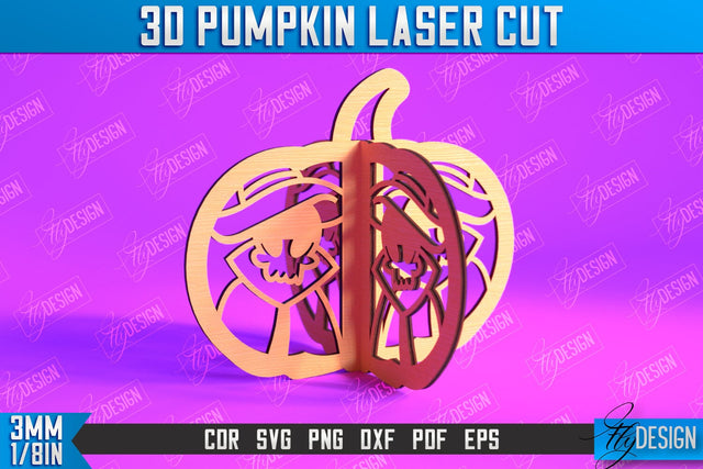 3D Halloween Pumpkin | Haunted House | Halloween Décor | Pumpkin Ornaments | CNC File SVG Fly Design 