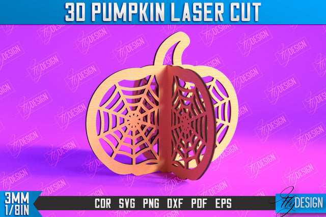 3D Halloween Pumpkin | Haunted House | Halloween Décor | Pumpkin Ornaments | CNC File SVG Fly Design 