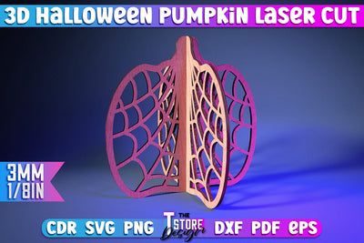3D Halloween Pumpkin | Haunter House | Halloween Décor | Spooky Pumpkin | CNC File SVG The T Store Design 