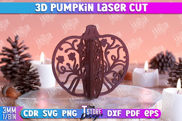 3D Halloween Pumpkin | Haunter House | Halloween Décor | Wooden Ornament | CNC File SVG The T Store Design 