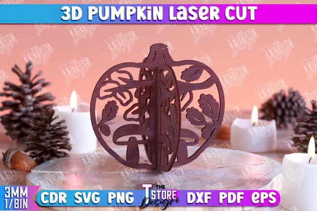 3D Halloween Pumpkin | Haunter House | Halloween Décor | Wooden Ornament | CNC File SVG The T Store Design 
