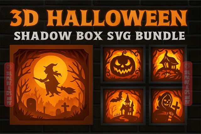3D Halloween Shadow Box SVG Bundle SVG MD JOYNAL ABDIN 