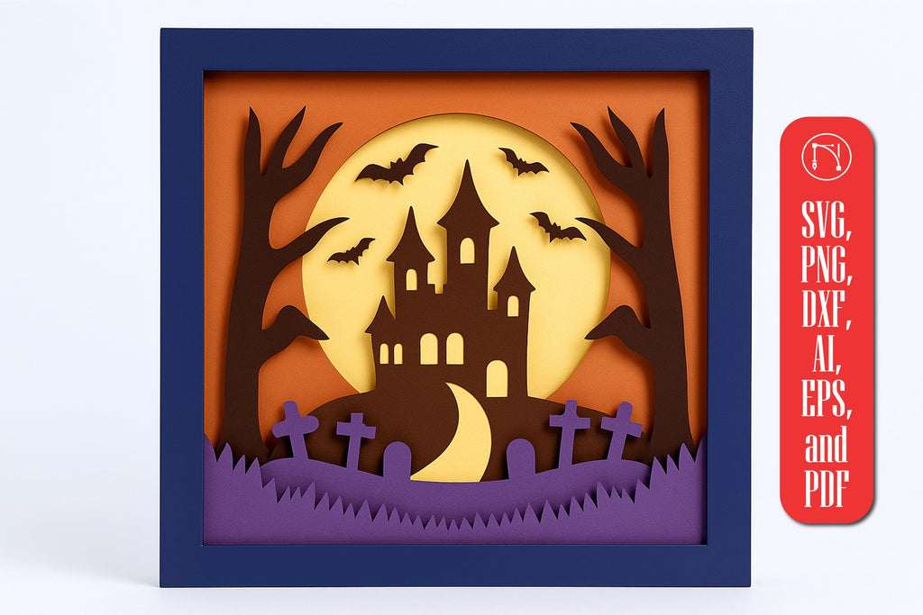 3D Halloween Shadow Box SVG - So Fontsy