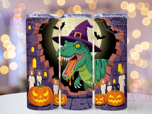 3D Halloween T-Rex Dinosaur Tumbler, Halloween Dinosaur, Spooky Wrap, 20Oz Tumbler, Sublimation Design, Jurassic Theme, Scary Creature Sublimation SvggirlplusArt 