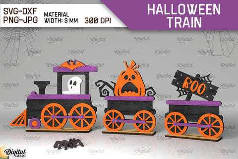 3D Halloween Train Laser Cut SVG Evgenyia Guschina 