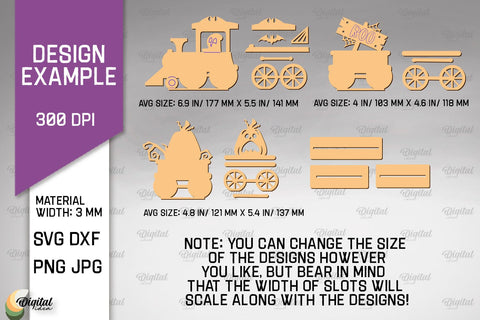 3D Halloween Trains Laser Cut Bundle. Spooky Decor SVG SVG Evgenyia Guschina 