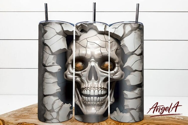 3d halloween tumbler wrap / Halloween skull PNG / horror png Sublimation Angelina Semenova 