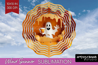 3D Halloween Wind Spinner Sublimation - Spooky Wind Spinner Sublimation OrangeBrushStudio 