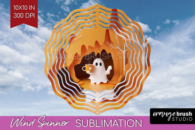 3D Halloween Wind Spinner Sublimation - Spooky Wind Spinner Sublimation OrangeBrushStudio 
