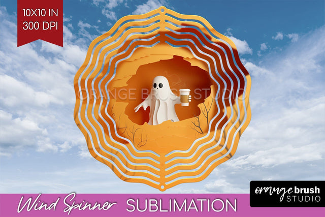3D Halloween Wind Spinner Sublimation - Spooky Wind Spinner Sublimation OrangeBrushStudio 
