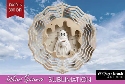 3D Halloween Wind Spinner Sublimation - Spooky Wind Spinner Sublimation OrangeBrushStudio 