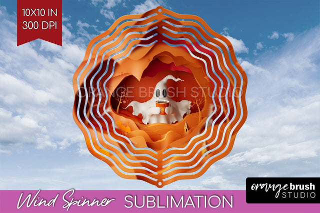 3D Halloween Wind Spinner Sublimation - Spooky Wind Spinner Sublimation OrangeBrushStudio 