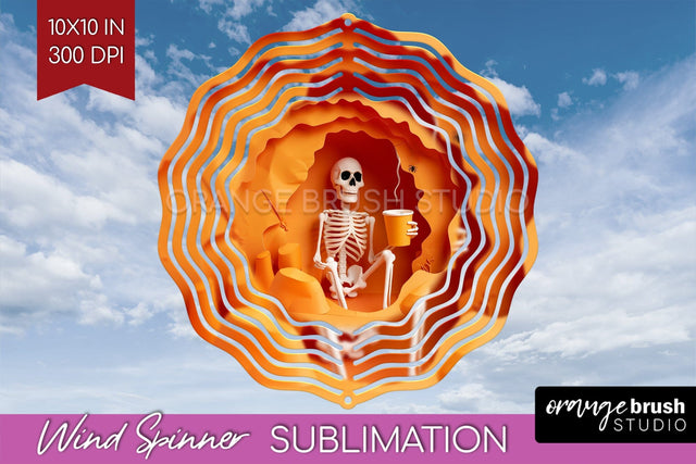 3D Halloween Wind Spinner Sublimation - Spooky Wind Spinner Sublimation OrangeBrushStudio 