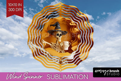 3D Halloween Wind Spinner Sublimation - Spooky Wind Spinner Sublimation OrangeBrushStudio 