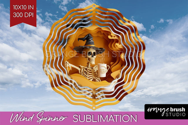 3D Halloween Wind Spinner Sublimation - Spooky Wind Spinner Sublimation OrangeBrushStudio 