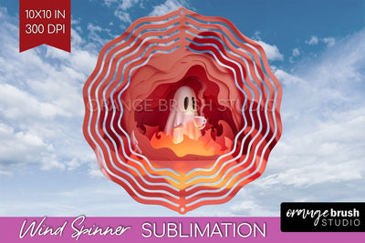 3D Halloween Wind Spinner Sublimation - Spooky Wind Spinner Sublimation OrangeBrushStudio 