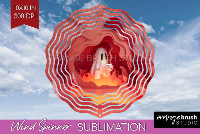 3D Halloween Wind Spinner Sublimation - Spooky Wind Spinner Sublimation OrangeBrushStudio 