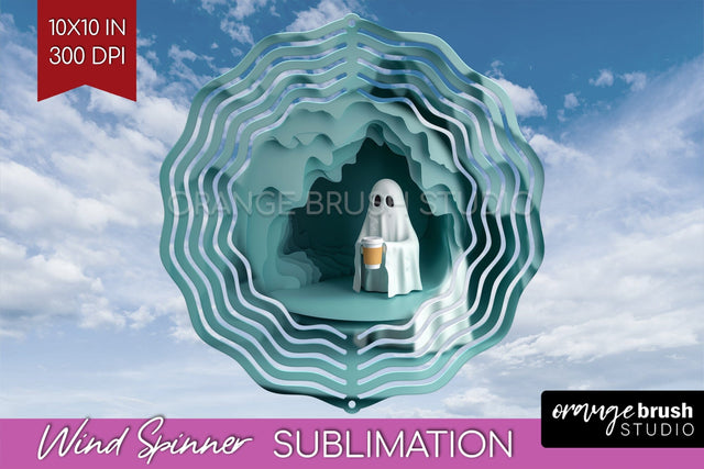 3D Halloween Wind Spinner Sublimation - Spooky Wind Spinner Sublimation OrangeBrushStudio 