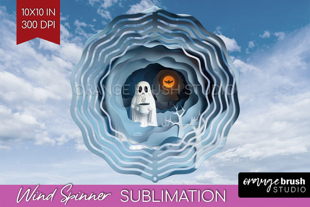 3D Halloween Wind Spinner Sublimation - Spooky Wind Spinner Sublimation OrangeBrushStudio 