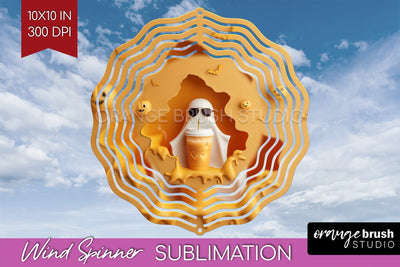 3D Halloween Wind Spinner Sublimation - Spooky Wind Spinner Sublimation OrangeBrushStudio 