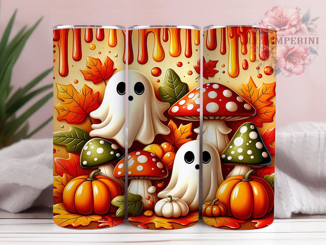 3D Haunted Mushroom Ghost Tumbler Wrap, Spooky Ghost Wrap, 20Oz Sublimation Design, Haunted Mushroom Cup, Halloween Drinkware Wrap, Gothic Ghost Tumbler, Creepy Forest Tumbler Sublimation Li Zamperini 