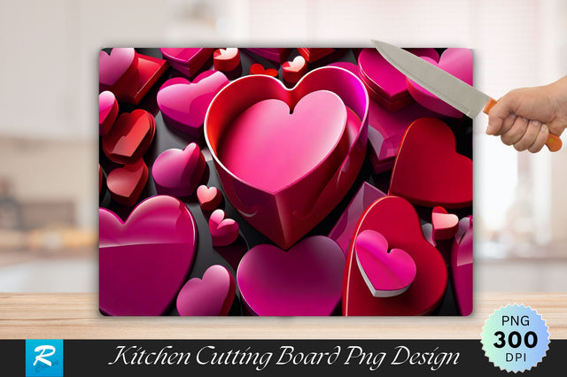 3D Heart Cutting Board Sublimation Regulrcrative 