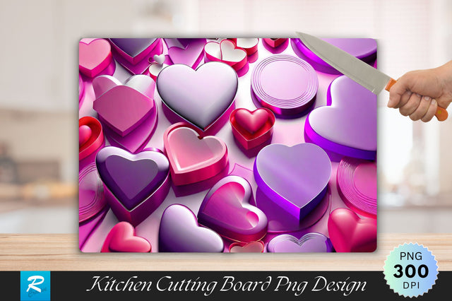 3D Heart Cutting Board Sublimation Regulrcrative 