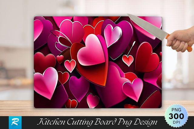 3D Heart Cutting Board Sublimation Regulrcrative 