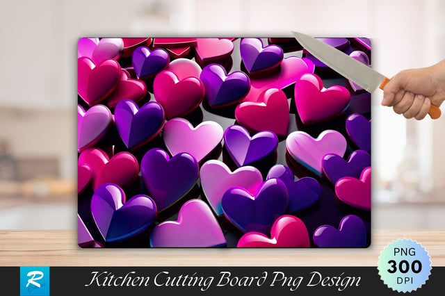 3D Heart Cutting Board Sublimation Regulrcrative 