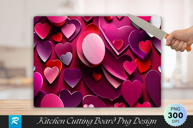 3D Heart Cutting Board Sublimation Regulrcrative 