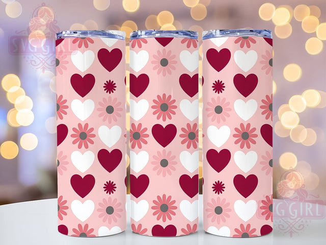 3D Heart Flower Valentine Tumbler, Romantic Floral Wrap, Cute Valentine Cup, Love Sublimation Design, Valentine Gift Tumbler, Sweet Heart Flower Wrap, Adorable Floral Cup Sublimation SvggirlplusArt 