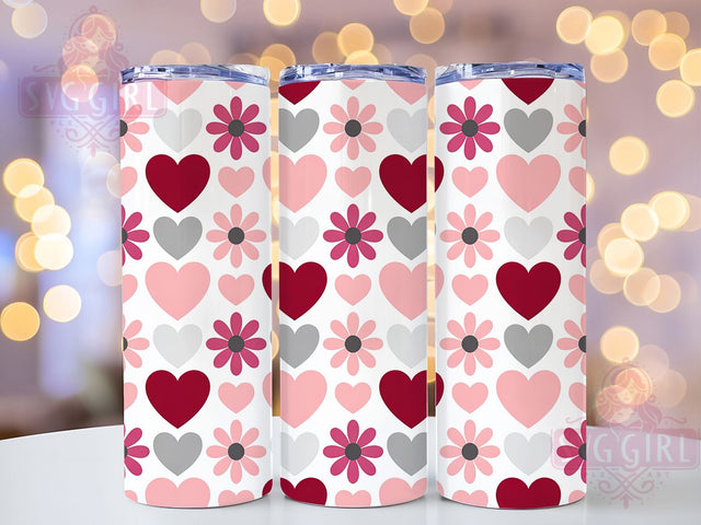3D Heart Flower Valentine Tumbler, Romantic Floral Wrap, Cute Valentine Cup, Love Sublimation Design, Valentine Gift Tumbler, Sweet Heart Flower Wrap, Adorable Floral Cup Sublimation SvggirlplusArt 